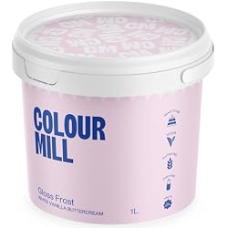 Colour Mill Swiss-Meringue Style Buttercream Frosting – High Gloss Vegan Icing for Cakes & Cupcakes – Designed for Oil-Based Coloring & Smooth Finishes - 1 Liter (2.2LBS)