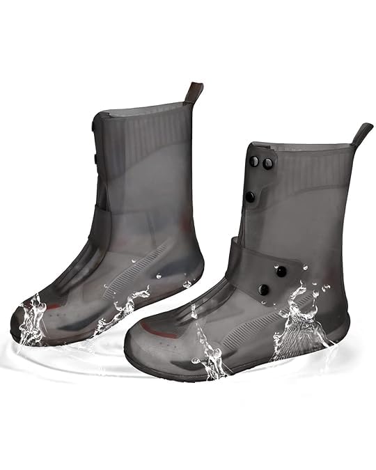 YESIKOM (1Pair Travel Rain Boot Waterproof Non Slip Shoe Covers Reusable Shoe Protectors Covers High Top Snow Boots Overshoes for Men Women Outdoor Cycling Camping Fishing Garden. (10 UK, Grey) (B0D5735K5D) Amazon Price History, Amazon Price Tracker
