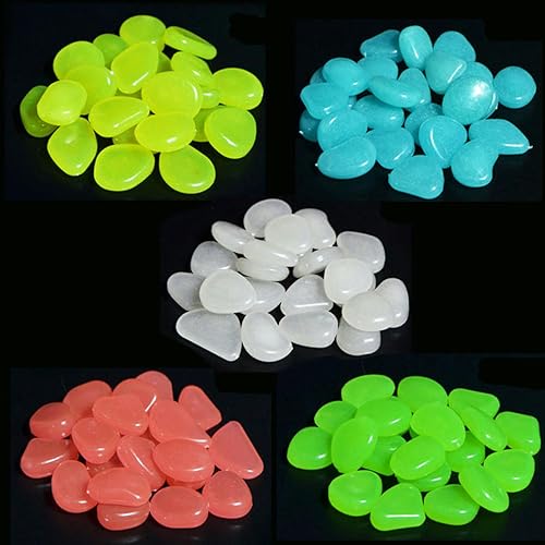 Gartendekoration, leuchtende Steine, leuchtende dekorative Kieselsteine, Outdoor-Aquarium-Dekoration, Kieselsteine, Aquarium-Muschel – Bild 4