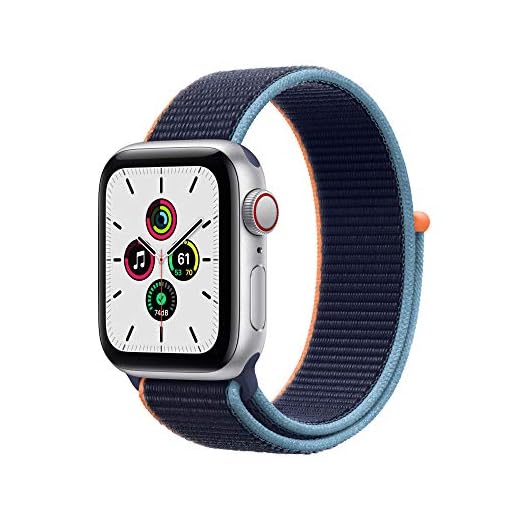 2020 Apple Watch SE (GPS + Cellular) • 40 mm aluminiumboett silver • sportloop djupblå marin
