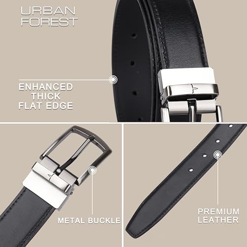 Image of URBAN FOREST Grayson Black Formal Leather Belt for Men