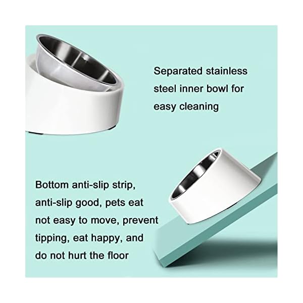 Personalized Dog Bowl 15° Tilt Design Cat Bowl Custom Pet Name Dog Food Bowl Bottom Non-Slip Healthy Feeding Pet Bowl (White) Personalized Dog Bowl 15° Tilt Design Cat Bowl Custom Pet Name Dog Food Bowl Bottom Non-Slip Healthy Feeding Pet Bowl (White)