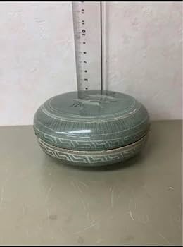 Amazon.co.jp: 李朝•高麗 鹤紋香合 骨董 古美術 唐物