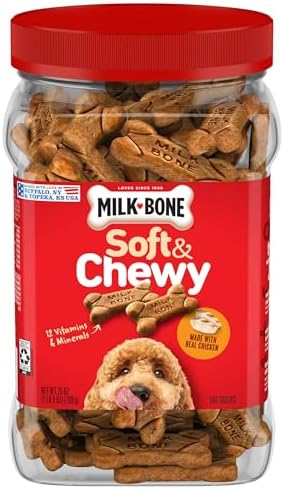 Milk-Bone Soft & Chewy Dog Treats, Made with Real Chicken, 25 Ounce Canister