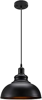 Asnxcju Farmhouse Pendant Light, Black Metal Pendant Light Fixtures, Ind...