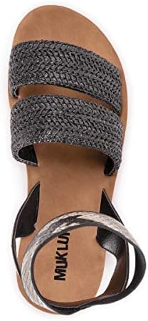 MUK LUKS womens About Me - Black Flat Sandal, Black, 9 US | Image 4