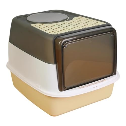 Arenero para gatos cerrado con tapa y puerta frontal miniatura 1