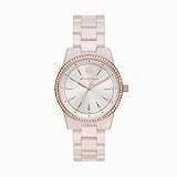 Michael Kors Women's Ritz Quartz Watch with Ceramic Strap, Pink, 18 (Model: MK6838)