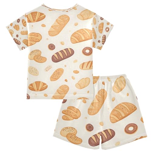 senya Various Types Of Bread Summer Pajamas Set Short Cotton Sleepwear 2 Piece2