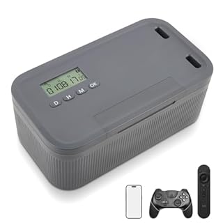 Neulriscn Timed Lock Box, Phone Lock Box with Timer, Unplug from Phones, Video Games, Social Media, Snacks & Cravings, Safe Timer Locker, Self-Control Lockable Storage Boxes for Better Habits (Grey)