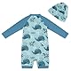 UMELOK Baby Badeanzug mit Sonnenhut UV Schutz Schwimmanzug für Baby Junge Großwal 80