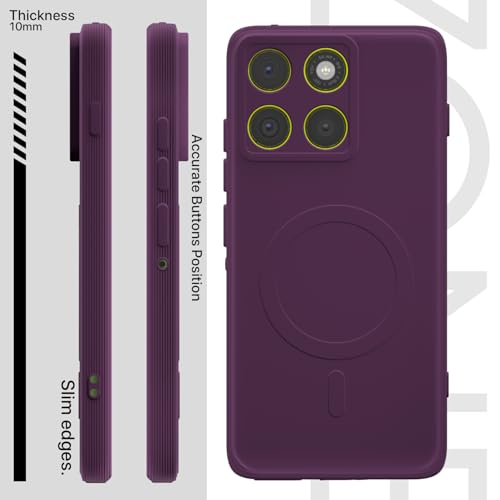 Image of Pikkme Back Cover for Motorola Moto Edge 70 5G Soft Matte Silicone Mag-Safe Design (Mag-Safe Not Support) Camera Protection | Slim Fit Bumper Cover (Purple)