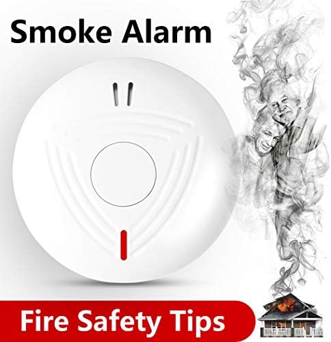 AirRadio Smoke Alarm AJ-762 10-Year Battery Photoelectric Sensor Fire Alarm Smoke Detector with LED Indicator & Silence Button, (1 pc detects)