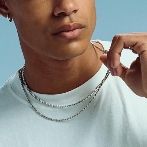 5mm Silver Cuban Link Chain Rope Chain for Men Stainless Steel Necklace Mens Jewelry Birthday Gifts for Him3