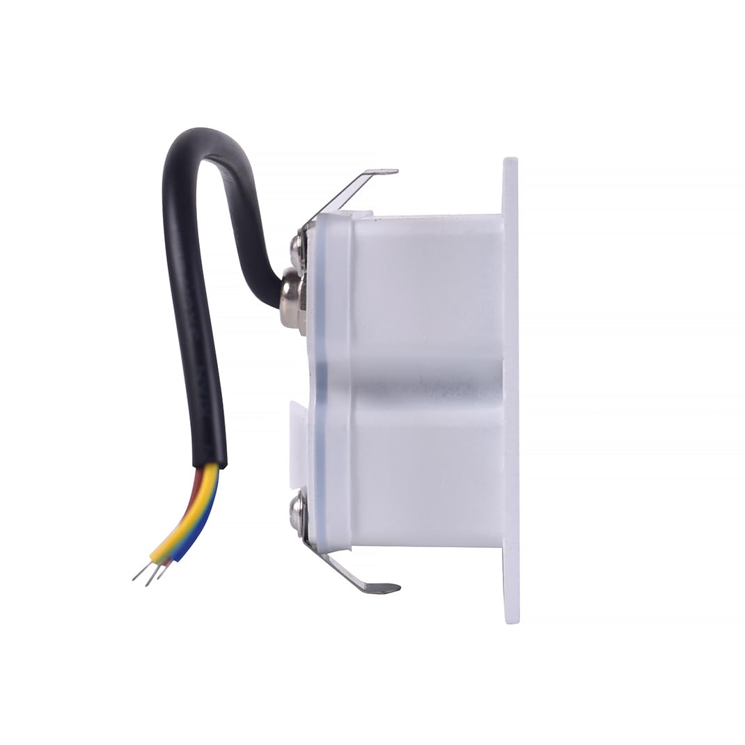 Kit 10 Faretti segnapasso da esterno lampada da muro luce cct bianco caldo bianco naturale freddo IP65 LED 5w 300 Lumen ad incasso per scatola cassetta 503 scale giardino viale gradini (Bianco)