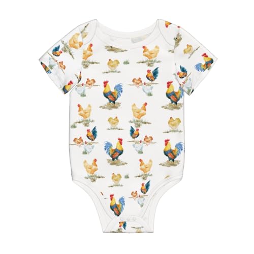 La Mejor Selección de Ropa de Escalada para Niña disponible en línea para comprar. 46 AuHomea - Mameluco de bebé recién nacido de manga corta para bebé, ropa de escalada para niños y niñas, Pollos y un gallo, 0-3 Meses