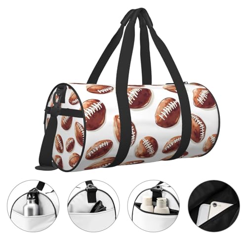 Realistic Football Print Travel Duffle Bag, Sports Gym Bags for Women Men, Carry On Weekender Overnight Personal Item Travel Bags3