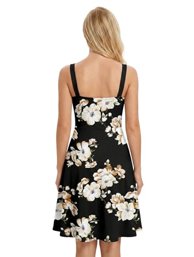 Image of DRESSFO Matchable Couples' Outfit Tropical Flower Leaf Print Button-up Shirt Or Strappy Dress