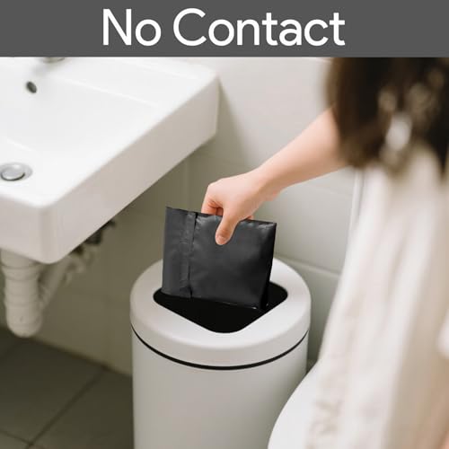 Image of 100 Pcs Sanitary Napkin Disposal Bags, Feminine Hygiene Period Bags for Tampons & Pads, Period Disposal for Teen Girls, Odor Blocker, Leak-Proof Sanitary Storage for Menstrual Products, Black