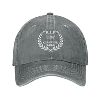 Atmostcards R.I.P Hat Pray for Charlie Kirk Hats for Men Women Adjustable Denim Cap Distressed Baseball Caps Grey