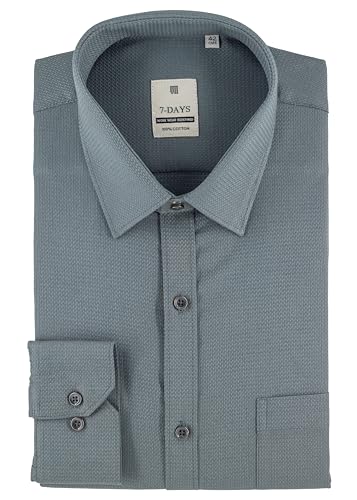 Image of 7-DAYS Premium Men's Formal Shirts - Cotton, Self-Design, Full Sleeve, Regular Fit, with Pocket, Stylish Office Shirts for Men