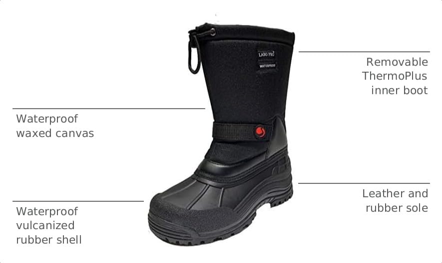 Image of Men's Winter Snow Boots Shoes Waterproof Insulated Lace UP (D,M)