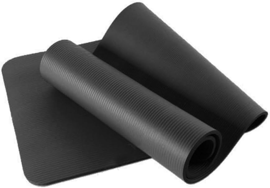 Luxshiny Anti-tear Non-slip Yoga Exercise Mat Large Nbr Material for Pilates Fitness Workout Moisture Resistant Black