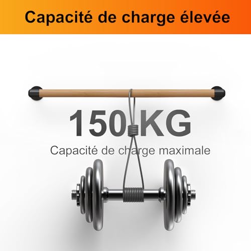 Main courante bois rampe d'escalier hêtre ronde 240cm - 5