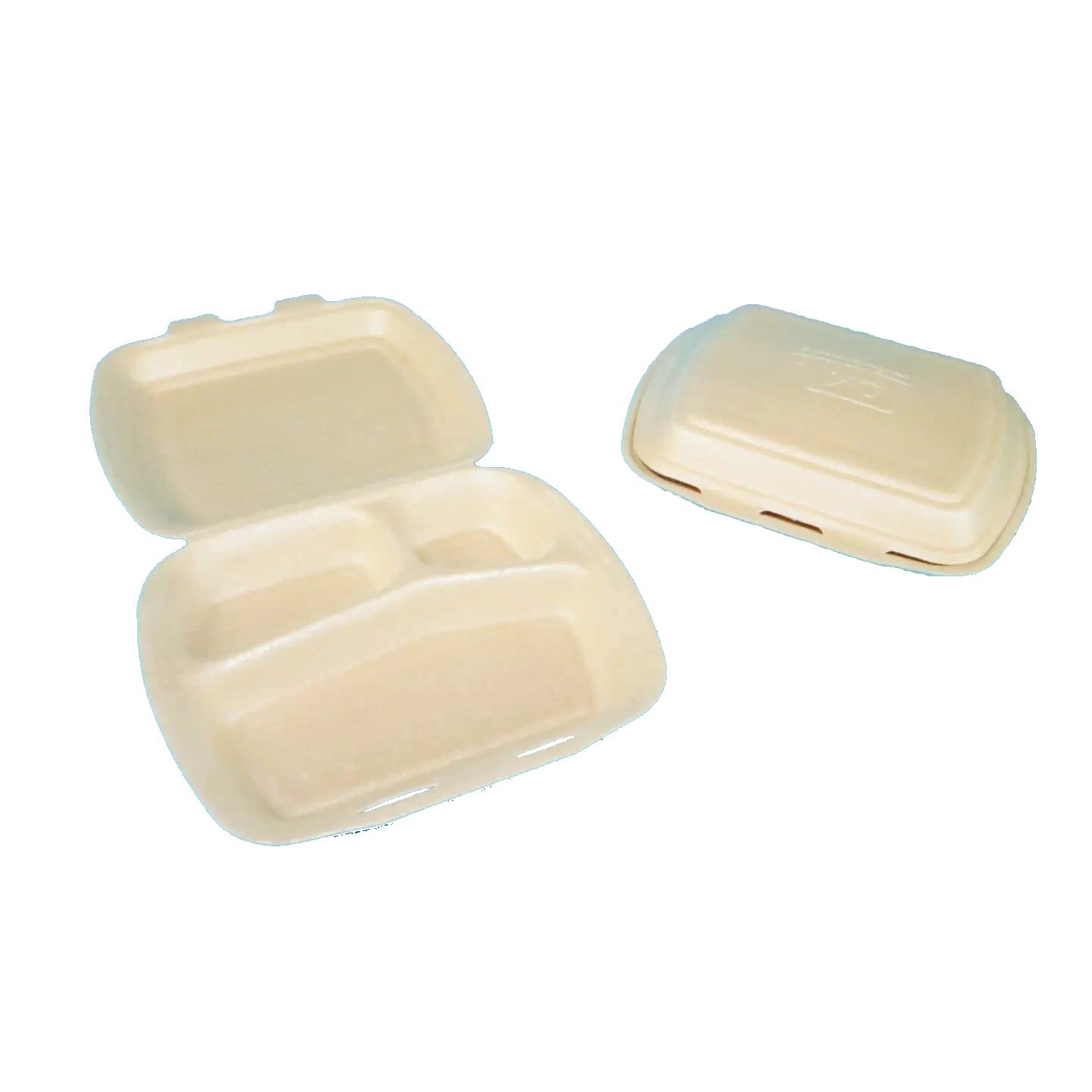 Pro DP 200 Premium Außerhaus Menüboxen Imbiss Klappboxen 24x20x7cm 3-geteilt beige mikrowellenfähig XPP recycelbar - Inkl. VerpackG in D