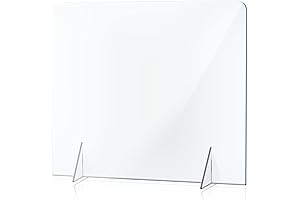 No Cutout Desk Shields for Office - Protective Plexiglass Shield Without Opening