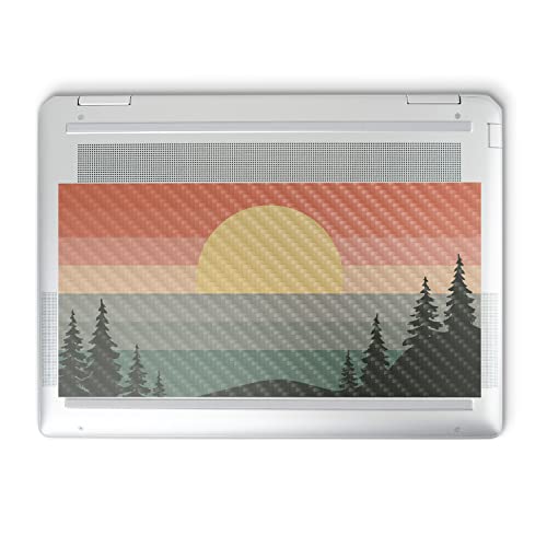 Image of MightySkins Carbon Fiber Skin Compatible with HP Spectre x360 14 inch (2022) Full Wrap Kit - Sunset Forest | Protective, Durable Textured Carbon Fiber Finish | Easy to Apply | Made in The USA