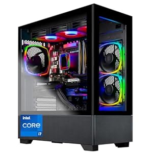 Skytech Azure Gaming PC Desktop – Intel Core i7 12700F 2.1 GHz, NVIDIA RTX 4070 Ti, 1TB NVME SSD, 16GB DDR4 RAM 3200, 750W Gold PSU, 360mm AIO, 11AC Wi-Fi, Windows 11 Home 64-bit