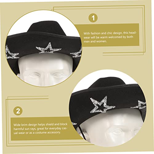 Chapeau de cowboy pour fête à motif étoile, l'accessoire chic pour look festival et soirée