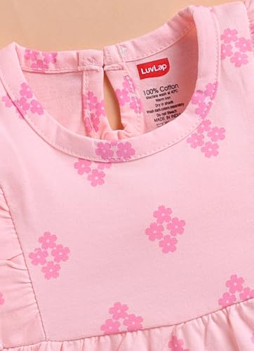Image of LuvLap Baby Girl 100% Cotton Sleevless Girls Frock Pack of 3