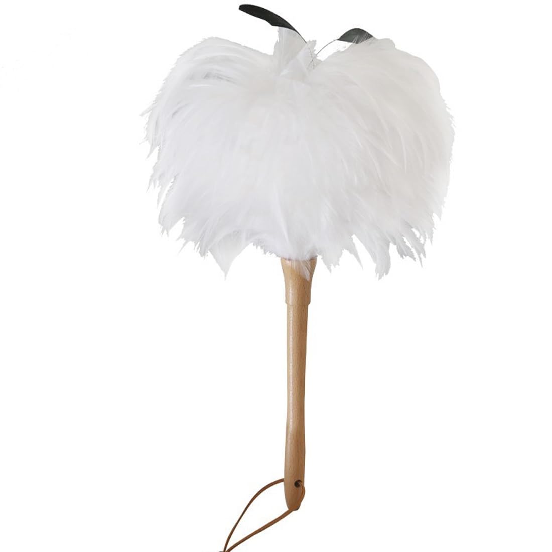 feather duster, White Chicken Feathers Feather Duster, Fluffy Dusters With Handle Use Reusable For Home, Office, Bedroom