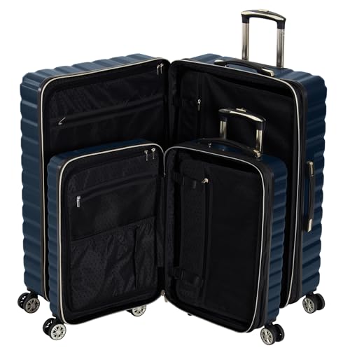 Image of KENNETH COLE Reaction Madison Square Hardside Chevron Expandable Luggage, Navy, 2-Piece Set (20 inch & 28 inch), Madison Square Hardside Chevron Expandable Luggage