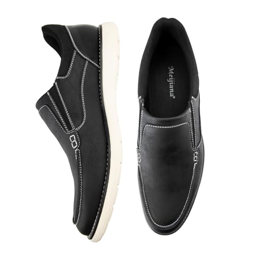 Meijiana Mens Loafers Fashion Dress Shoes Faux Leather Slip-On Loafers Casual Party Shoes2