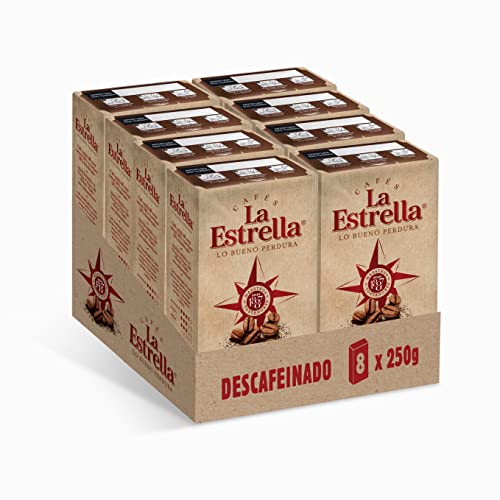 LA ESTRELLA Café Molido Descafeinado Mezcla 250g - 8 paquetes