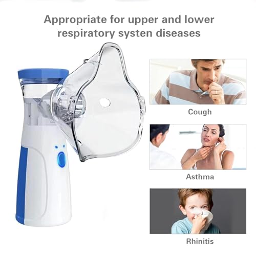 Image of HURRYSHOPPY Usb-c Rechargeable Nebulizer Machine for Adults and Kids, Super Quiet Portable Nebulizer for Baby, 2 Working Mode Travel and Household Use, Handheld Mesh Nebulizer for Breathing Problems