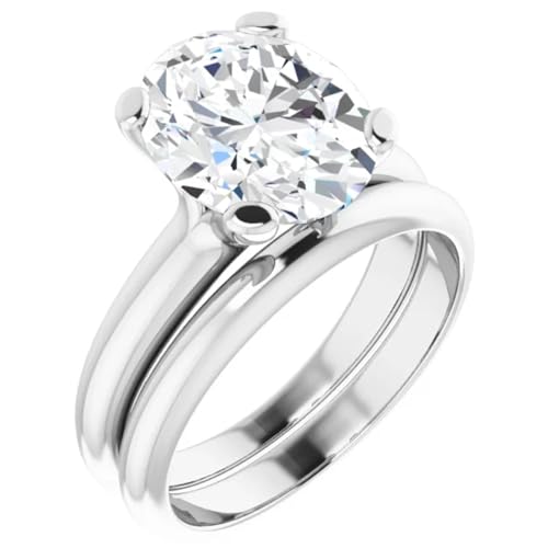 4 Carats Oval Cut Lab Diamond Engagement Ring2