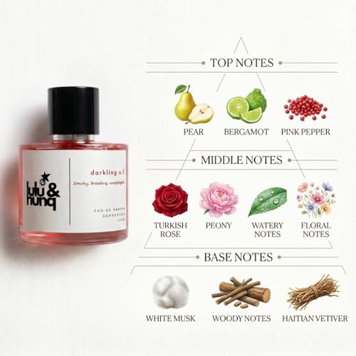 Image of LULU & HUNQ Darkling A.F Perfume for Men & Women 100ml | 12 Hours Long Lasting Eau De Parfum Premium Luxury Smell | Best Unisex Perfume | Floral Rose Leather Fragrance
