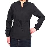  Jobeline Damen-Bluse / Schlupfbluse Lilith langarm mit Zugband, Farbe:schwarz;Deutsche Größe:46