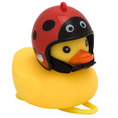 Liix Deko Ducks Quietscheenten für alle gängien Lenkertypen und einfacher Montage für Kinder und Erwachsene (Marienkäfer)