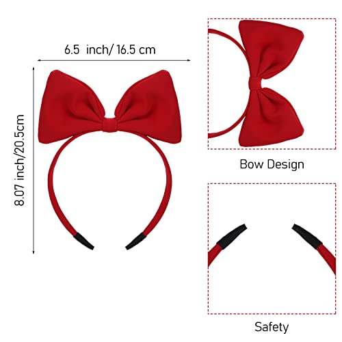 Wllhyf Bow Headband Headdress For Women And Girls, Valentine's Day Red Bowknot Hair Bands Hair Hoop Perfect Hair Accessories For Party And Cosplay (1 Pack Red) #TOP1