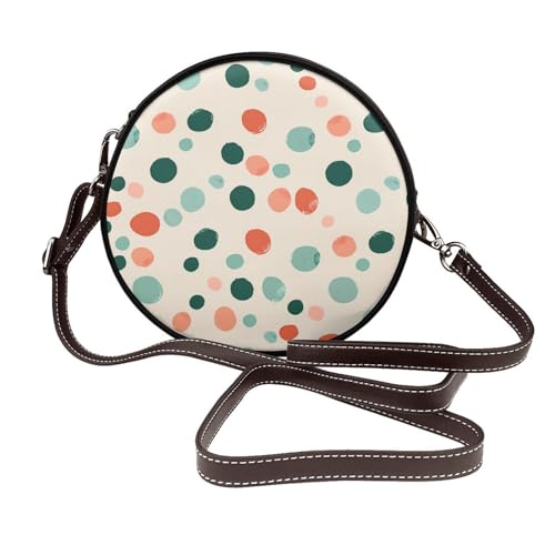Sac à bandoulière rond Polka Dots finitions premium en cuir végétalien