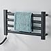 SJASD Sèche Serviette Electrique Mural Porte Serviette Salle de Bain Etendoir Chauffant Séchage Porte-Serviettes Puissant Chauffage,Noir,Left 26CM