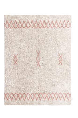Lorena Canals - Alfombra Lavable Atlas Natural - Vintage Nude - Natural, Rosa Palo - 100% Algodón - 120x160 cm