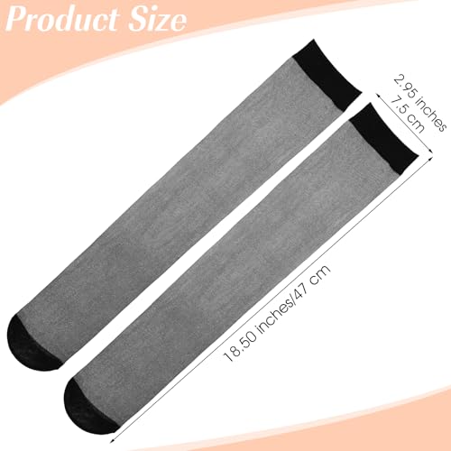 Knee High Stockings for Women 6 Pairs 20D Nylon Leg Elegant Trouser Socks Elastic Anti-slip Socks Sweat Wicking Socks for Carnival Easter Christmas Halloween One Size2