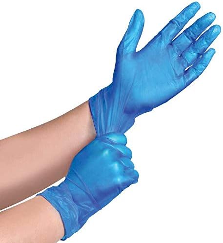 100 Pack Strong Quality BLUE MEDIUM GLOVES Powder Free Vinyl Gloves | Latex Free Food Safe Ambidextrous | Perfect For Every Day Use - AQL 1.5 EN455 CLASS 1 Gloves