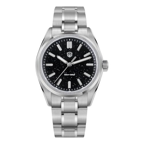 watchdives VH31 Montre À Quartz À Seconde Continue, Design Original WD0003 WD0003B Cadran Aventurine Montres pour Hommes 36mm Verre Saphir Montre-Bracelet De...